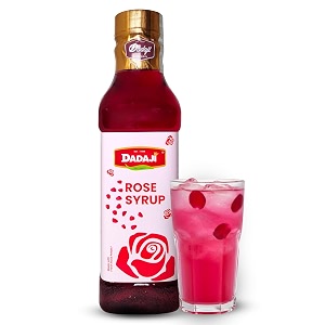 dadaji rose syrup sharbat  750ml  refreshing drink with chilled milk soda or water  perfect for rosemilk falooda mocktails desserts amp sweets  organic summer beverage  non-alcoholic  sharbat for any occasion