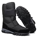 DADAWEN Men's Snow Boots Anti-Slip Waterproof Outdoor Shoes Warm Fur Lined Mid-Calf Winter Snow Boots