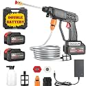 DADLM® (Double Battery) Wireless High Pressure Car Washer&Car Cleaning 48V Rechargeable Electric Pressure Washer Gun Machine Tool for Car,Bike,Gardening with Adjustable 3in1 Nozzle&5M Hose Pipe** (1)