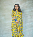 Daeneyrys Unstitched Satin Blouse Material Printed