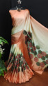 Daeneyrys Unstitched Satin Blouse Material Printed