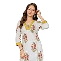 Daevish Cotton Floral Printed Casual Straight Kurta