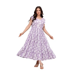 Daevish Womens Rayon Fit and Flare Maxi