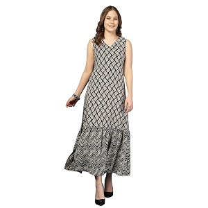 Daevish New Rayon Floral Printed Sleeveless Fit