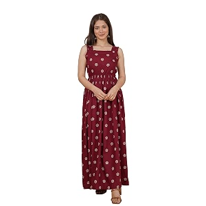 Daevish Womens Rayon Fit and Flare Maxi