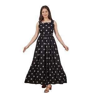 Daevish Womens Rayon Fit and Flare Maxi