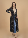 Daevish Women Robe Style 3/4th Sleeve Black Shrug