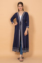 Daevish Women Straight 3/4th Sleeve Blue Shrug