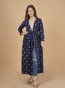 Daevish Women Robe Style 3/4th Sleeve Blue Shrug