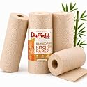 Daffodil Bamboo -2 Ply Kitchen Towel Tissue Roll | 240 Pulls (60 pulls x 4 Rolls) | 100% Eco-Friendly - Pure Bamboo Pulp |Soft & Super Absorbent | Food Safe