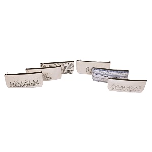 daffodil canvas pencil pouch for men amp women - multipurpose printed pouches for cosmetics amp paint brushes pack of 6