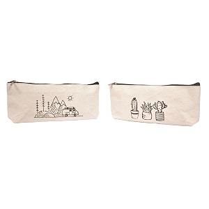 daffodil canvas pencil pouch for men amp women - multipurpose printed cosmetic amp paint brush pouch cactus car