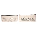 Daffodil Pencil Pouch for Men &amp; Women - Multipurpose Printed Canvas Cosmetic &amp; Paint Brush Pouch (Cat Floral)