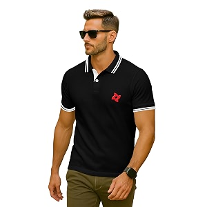 Dagcros Classic Mens Polo T-Shirt with White