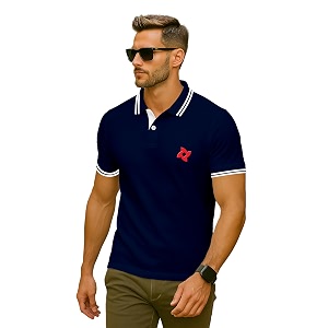 Dagcros Classic Mens Polo T-Shirt with White