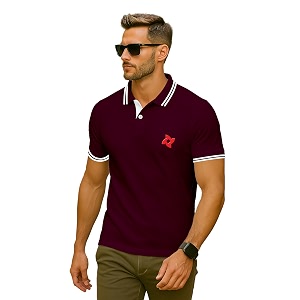 Dagcros Classic Mens Polo T-Shirt with White