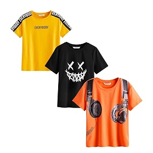 Dagcros Combo Boys Half Sleeve Printed Cotton