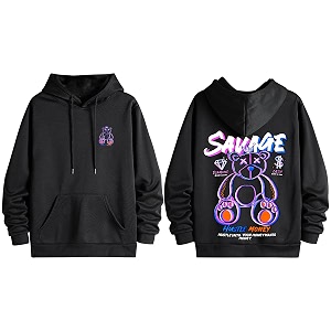 Dagcros Hoodies Printed Fleece Lined Sweatshirts Casual