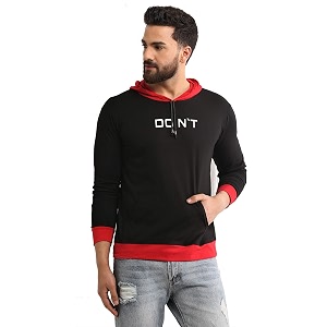 Dagcros Mens Full Sleeve Printed Hooded T-Shirt