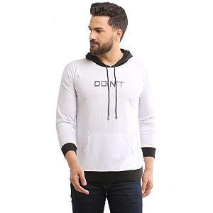 Dagcros Mens Full Sleeve Printed Hooded T-Shirt