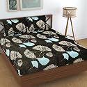 Dahlia Fleece Fitted Warm bedsheets for Double Bed (72x78x Upto 8 Inches) with 2 Pillow Covers (Patta, Multicolor)