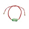 Dahlia Fortune Pixiu Jade Bracelet, Real Grade A Certified Burma Jadeite Bead Pi Yao Wristlet, Adjustable Cord