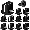 DAIERTEK Guitar Pedal Knobs 6.35MM Davies 1510 Control AMP Effect Pedal Knob 1/4 with Set Screw for Electric Guitar Potentiometer Black - 12PCS