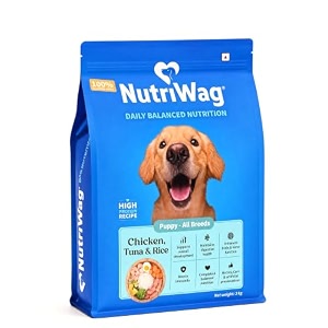 daily balanced nutrition chicken tuna amp rice puppy dry food for all breed - 3 kg  balanced growth formula with dha protein calcium amp essential nutrients  for healthy digestion