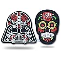 Daily Crafts 2 pcs Embroidered Patch, Iron-on Patch DIY Clothes Sticker Trim Embellishments Applique (Skull Candy and Star Wars)