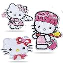 Daily Crafts 3 pcs Embroidered Patch, Iron-on Patch DIY Clothes Sticker Trim Embellishments Applique| Hello Kitty