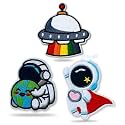 3 pcs Embroidered Patch, Iron-on Patch DIY Clothes Sticker Trim Embellishments Applique (Astronaut Combo)