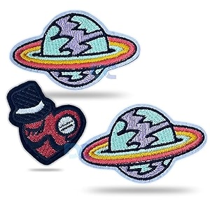 daily crafts 3 pcs space themed embroidered patch iron-on patch diy clothes sticker trim embellishments applique