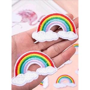 embroidered patch iron-on patch diy clothes sticker trim embellishments applique 2 rainbow diy