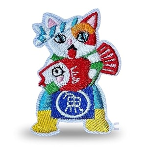 daily crafts embroidered patch iron-on patch diy clothes sticker trim embellishments applique samurai cat