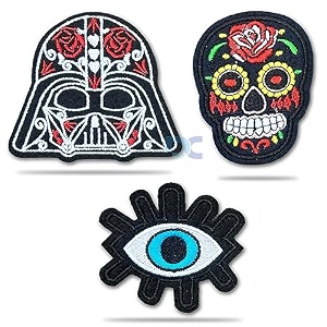 daily crafts embroidered patch iron-on patch diy clothes sticker trim embellishments applique evil eye 3 pc combo