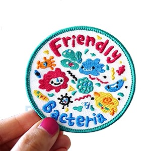 embroidered patch iron-on patch diy clothes sticker trim embellishments applique friendly bacteria