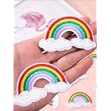 Embroidered Patch, Iron-on Patch DIY Clothes Sticker Trim Embellishments Applique (2 Rainbow) DIY