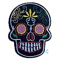 Daily Crafts Embroidered Patch, Iron-on Patch DIY Clothes Sticker Trim Embellishments Applique| Tribal Skull with Tattoo