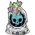 Daily Crafts Embroidered Patch, Iron-on Patch DIY Clothes Sticker Trim Embellishments Applique (Astronaut Skull Man)