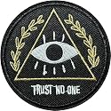Daily Crafts Embroidered Patch, Iron-on Patch DIY Clothes Sticker Trim Embellishments Applique (Trust No One Evil Eye)