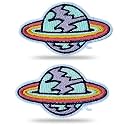 Embroidered Patch, Iron-on Patch DIY Clothes Sticker Trim Embellishments Applique (Colorful Planet)