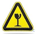Embroidered Patch, Iron-on Patch DIY Clothes Sticker Trim Embellishments Applique (Fragile Glass Sign)