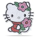 Daily Crafts Embroidered Patch, Iron-on Patch DIY Clothes Sticker Trim Embellishments Applique| Cat with Red Flower