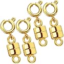 Dailyacc Magnetic Necklace Clasps and Closures - Safety 14 K Gold and Silver Jewelry Converters for Bracelets Chain Extender