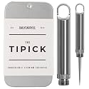 DAILYCARRYCO. TiPick Titanium Toothpick Holder - Portable Metal Travel Toothpick - Reusable EDC Micro Toothpick - Compact & Convenient, On-the-Go - Polished Titanium Construction