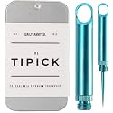 DAILYCARRYCO. TiPick Titanium Toothpick - Portable Metal &amp; Reusable EDC Travel Toothpick - Compact &amp; Convenient - Carry On-The-Go - Turquoise