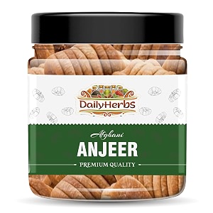 dailyherbs premium afghani anjeer - 250gram jar  dried figs  natural rich in iron fibre amp vitamins figafghanistan anjir dry fruit jar pack