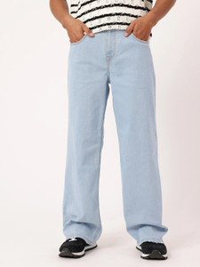 daime loose fit men light blue jeans