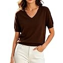 DAIMIDY Women39s Short Sleeve Sweater V Neck