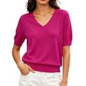 DAIMIDY Women39s Short Sleeve Sweater V Neck